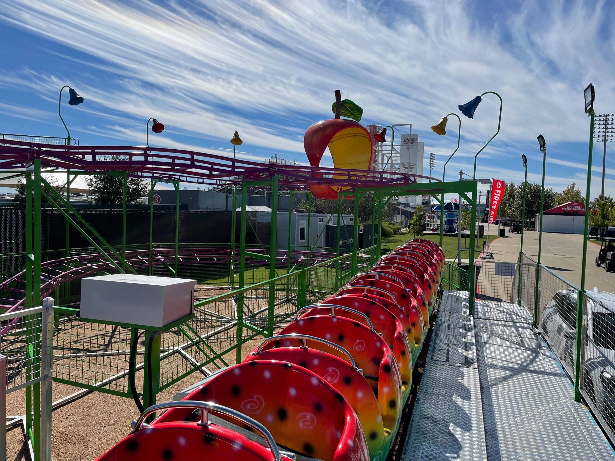 wacky worm roller coaster station
